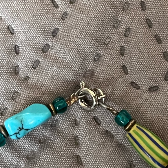 Marcia Fossey- historical glass beads - turquoise bracelet & earring set - Picture 3 of 4